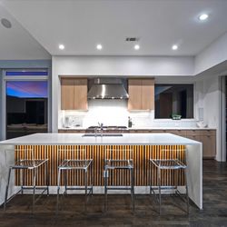 Four (4) CB2 Barstools 