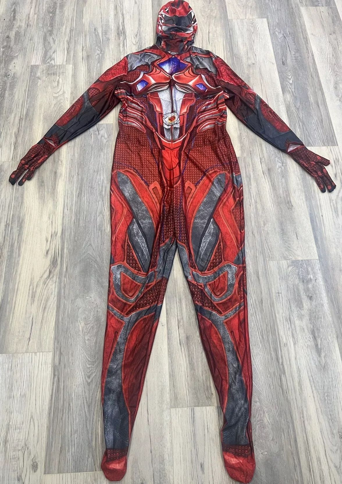 Power Rangers Red Ranger Morph Bodysuit Adult Halloween Costume Size XXL 50-52