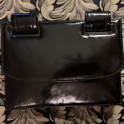 Vintage black leather clutch purse