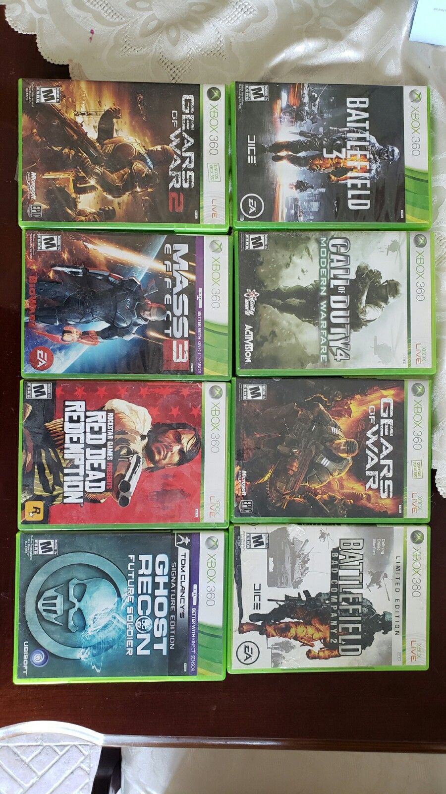 Xbox 360 games call of duty battlefield red dead redemption gears of war frontier