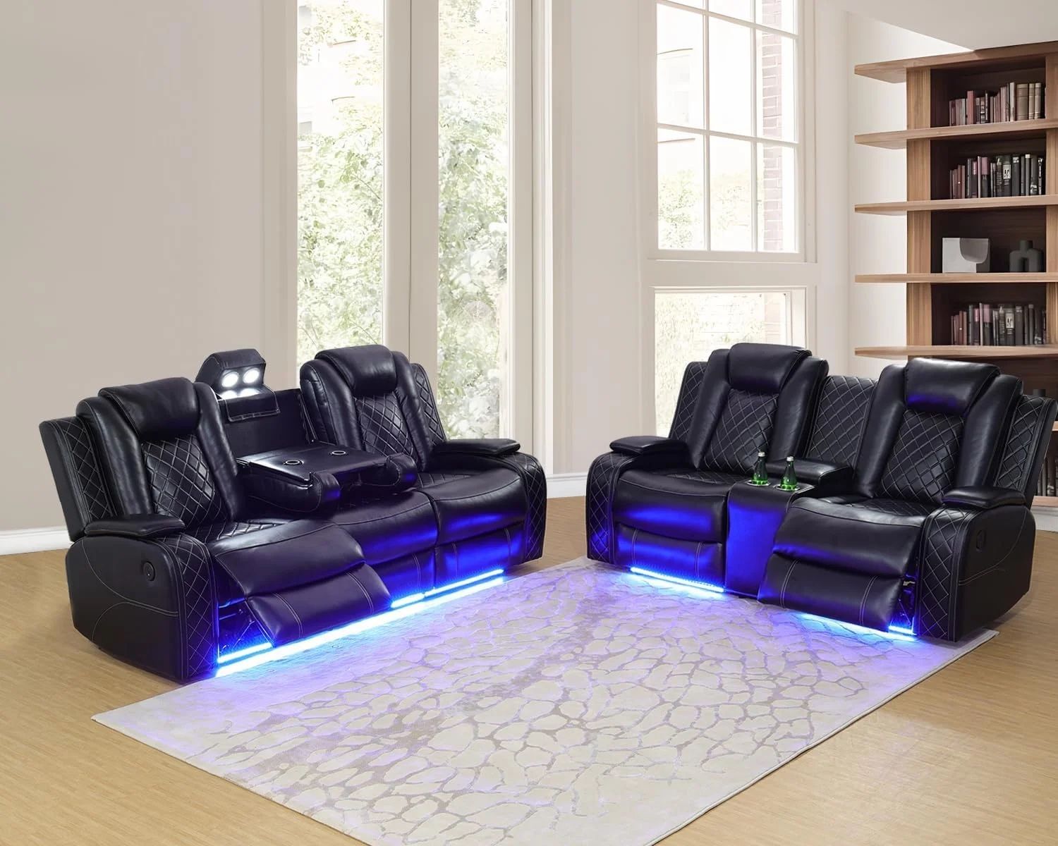 💥FREE DELIVERY💥Brand New POWER, LED, USB 2PC Reclining Sofa Loveseat Set