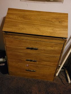 Vintage Desk Flip Top With 3 Drawers VGC