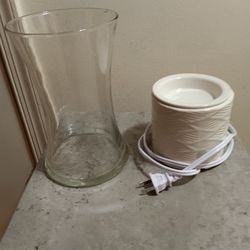 Clear vase  And  Wax Warmer