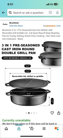 2 Piece Cast Iron Pan
