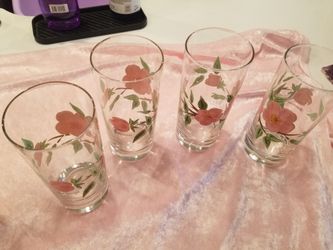 4 Franciscan Ware Desert Rose Glasses