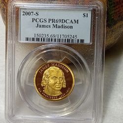 #297 Dollar 2007 S James Madison  Coin 