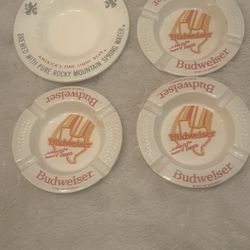 Vintage Budweiser and Coors Ashtrays  $30 For All 4 