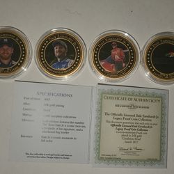 Bradford authenticated dale Earnhardt Jr legacy gold proof coin collection. 