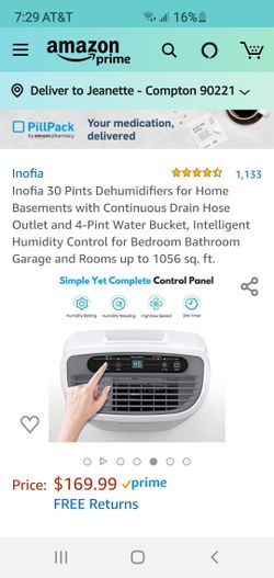 Inofia 30 pint dehumidifier