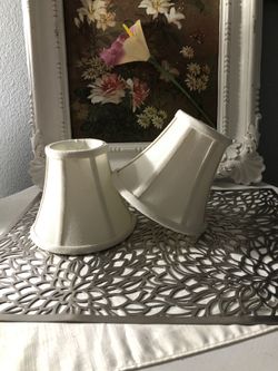 Two White Mini Lampshades