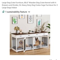 Large Dog Crate White Furniture 86” Used 