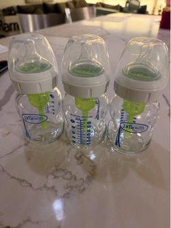 Dr.Brown wide neck glass bottles set of 3