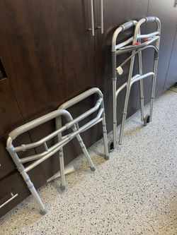 Foldable walker & toilet safety rail