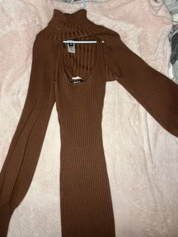 brown dress with sweater