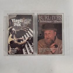 Lot of 2 Cassette Tapes ~ Virgil Fox Christmas Favs & Burl Ives Christmas Album