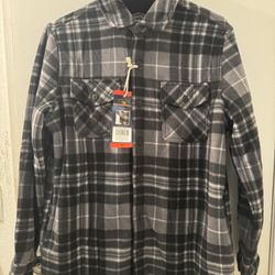 BRAND NEW WITH TAGS NEVER WORN Freedom Foundry Super Plush Plaid Flannel Long Sleeve Shirt Jacket Size M Medium