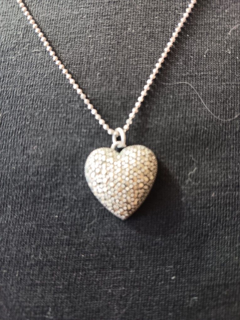 925 silver heart pendant with chain 925