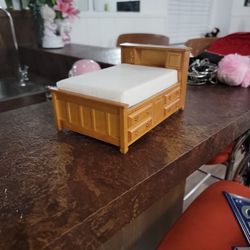 Miniature Double Bed Walnut