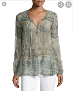 CALYPSO ST BARTH Silk Printed Top Size S $325