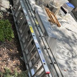 Werner 16' & Keller 24' Alluminum Extension Ladders Selling Together 