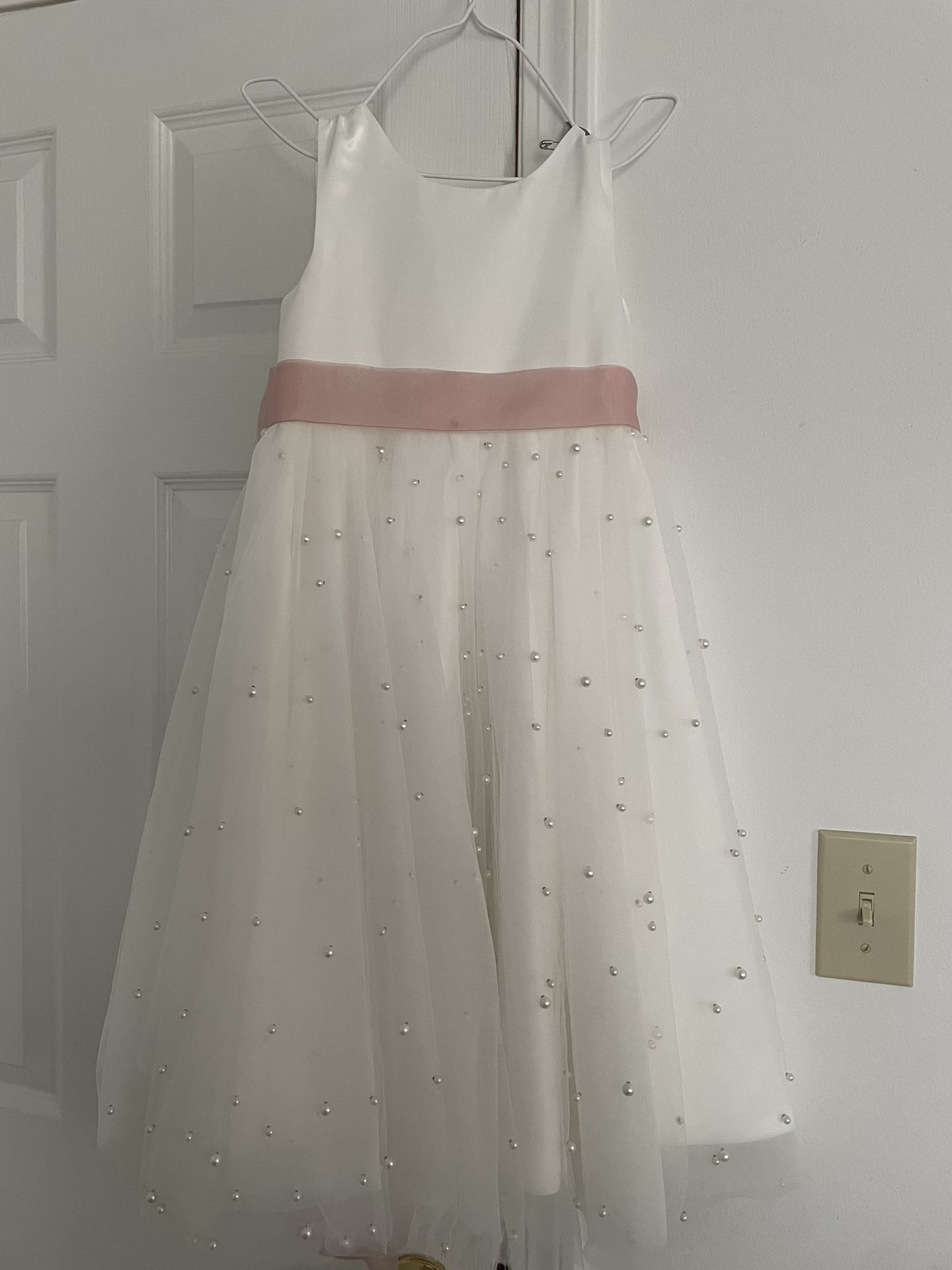 Flower Girl Dress With Dusty Rose Sash