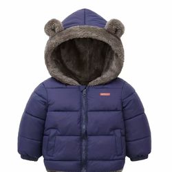 Boys Winter Hooded Coat Warm Jacket Size 7