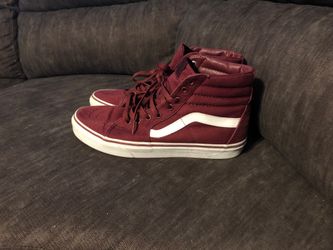 Maroon high top vans size 9