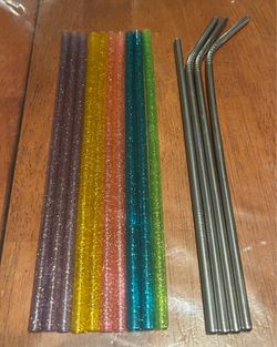 Glitter & Stainless Steel Straws
