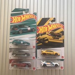 2022 Hot wheels Walmart Honda Civic Anniversary Themed Assortment Set of 5