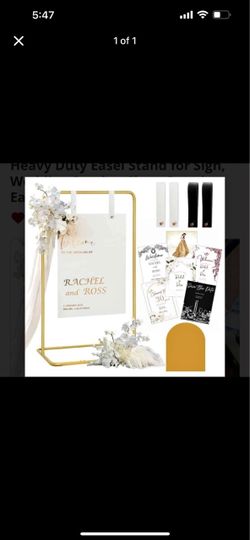 Weding holder sign frame gold new $55
