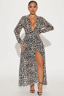 Zebra Print Dress Size M/L