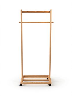 Wooden Garment Rack with Wheels
