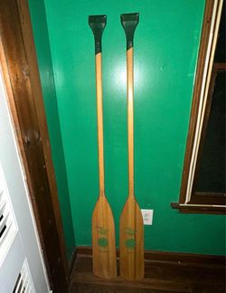 Vintage Indian Head Brand Canoe Paddle Set