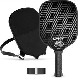 New Two Of  Carbon Fiber Pickleball Paddle Set with Cover & Overgrip And 6 Balls