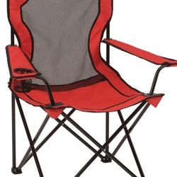 Coleman Broadband Mesh Quad Camping Chair with Carry Bag & Cup Holder, Cooling Mesh Back with Adjustable Arms, Great for Camping, Tailgating, Firepits