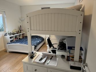 Three Part Bunk Bed And Desk