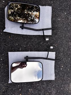 Pair of Black Rectangular Side View Mirrors for Jeep