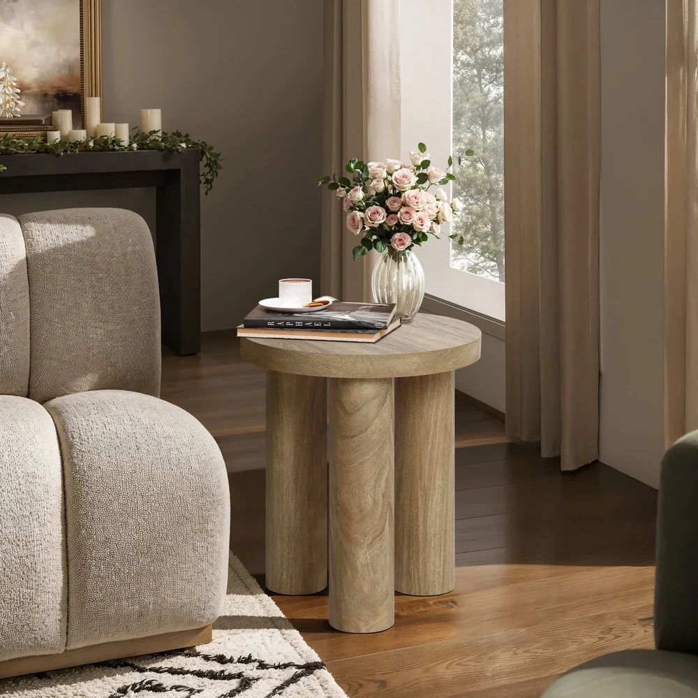 Alvin cylindrical end table with pillar legs ,IF2348