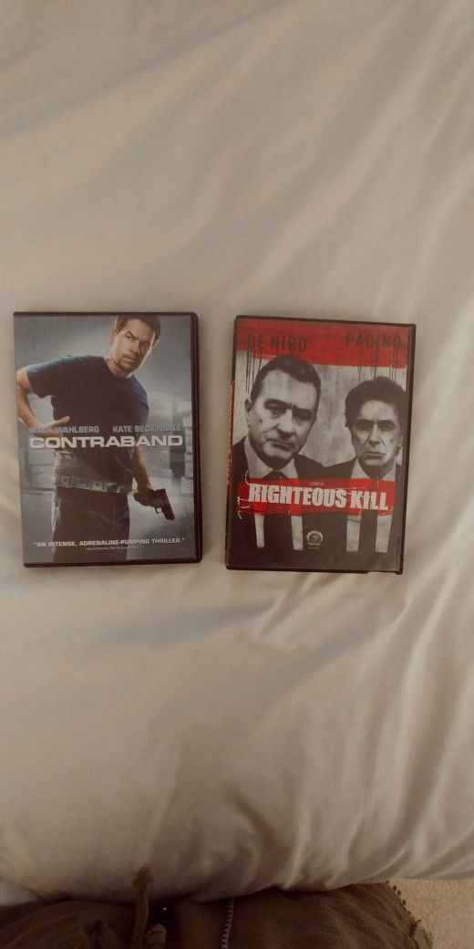 Righteous Kill- Pacino & De Niro together.  Contraband- Mark Wahlberg.  2 DVDs $5