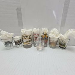 8 TEXAS GREAT CITIES COLLECTION SHOT GLASS SHOTGLASSES DALLAS, AUSTIN, SAN ANTONIO