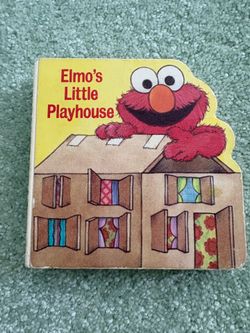 Vintage Elmo’s Little Playhouse Board Book 1993 Sesame Street Chunky Book