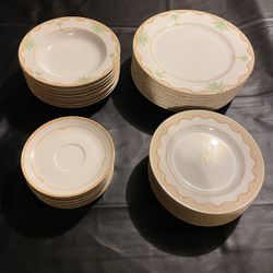 Palm Tree Dish Set -8 Person Setting