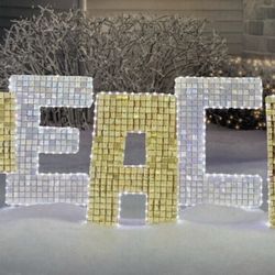 Pre Lit 5ft Long Christmas “Peace” Yard Decoration LED