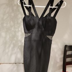 XSCAPE Scuba Illusion Mesh Cutout Dress