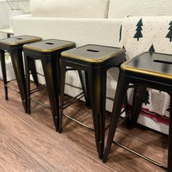 Set Of 4 Metal Stools