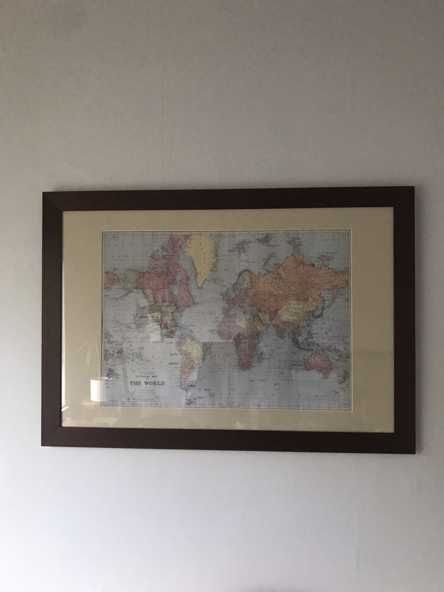 Dark Wood Frame With Map And Custom Mat