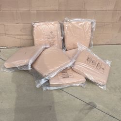 Set Of 8 Beige Chair Pillows 18”x18”x18”x16”  X 2.25” Thick