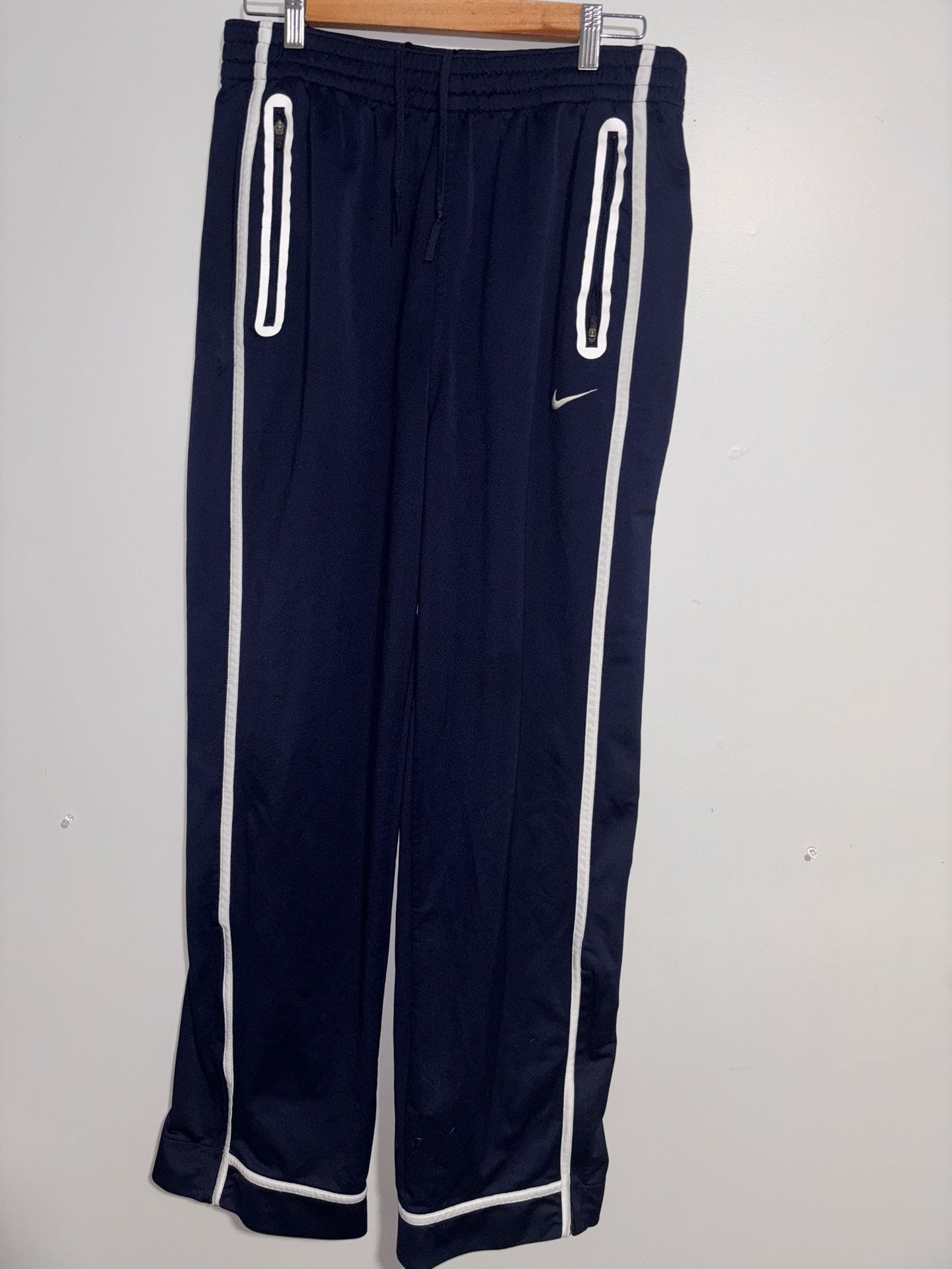 Nike Y2K Vintage Athletic Sweatpants Navy Blue White Stripe Men’s Size Large