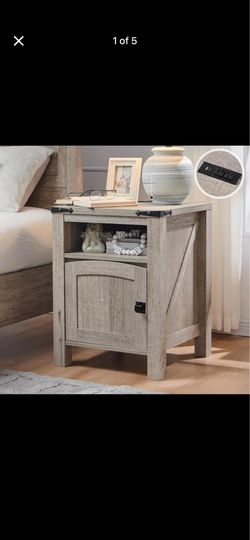 18" Farmhouse Nightstand - Charging Station & End Table Only 1   Brand new in box - Assembly is required  cash only  Pickup only (Anaheim)