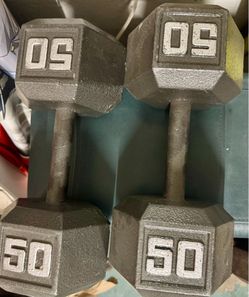 50lb hex dumbbell set